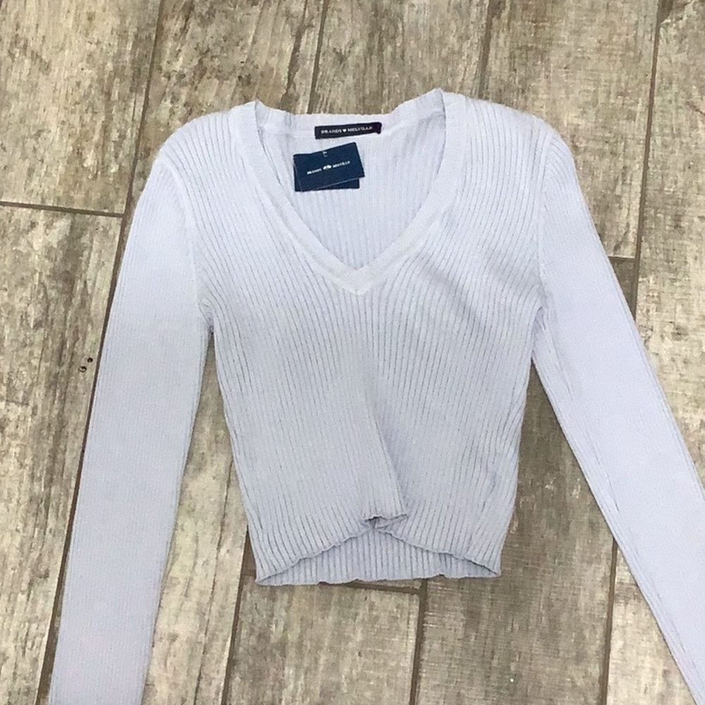 light blue brandy melville cropped sweater